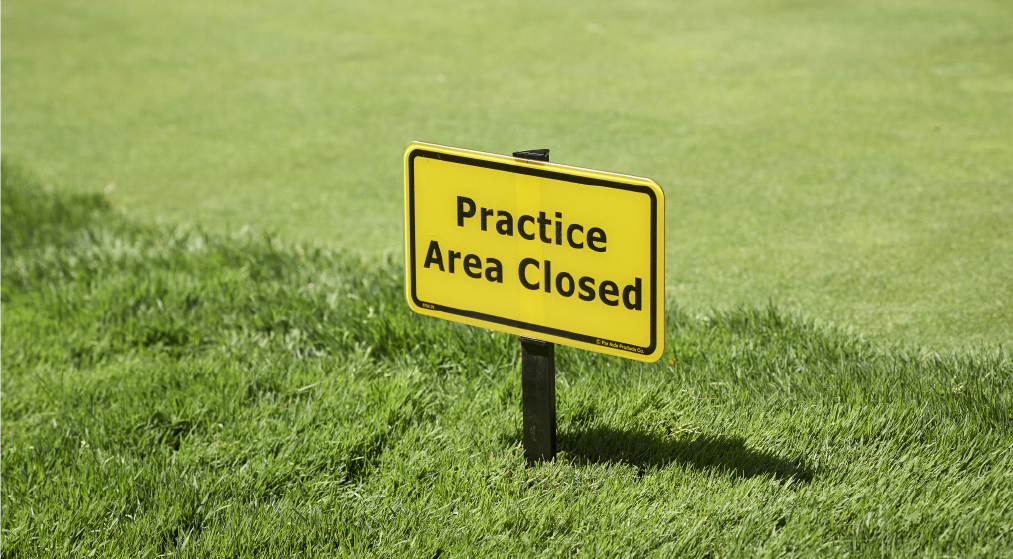 Practice Area Closed lexan sign